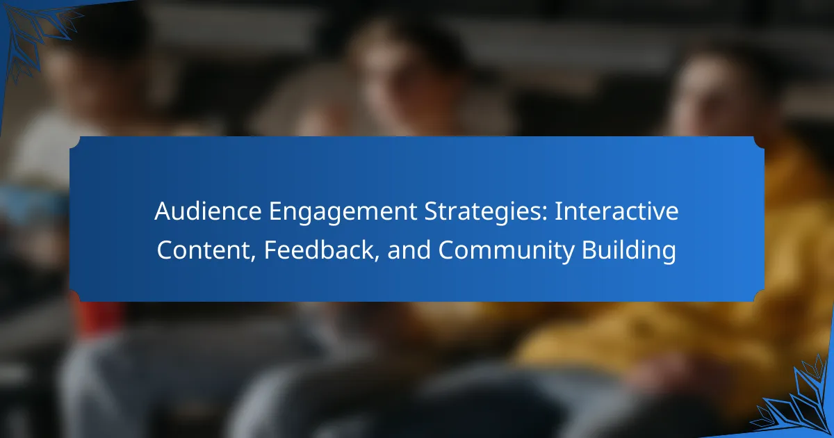 Audience Engagement Strategies: Interactive Content, Feedback, and Community Building