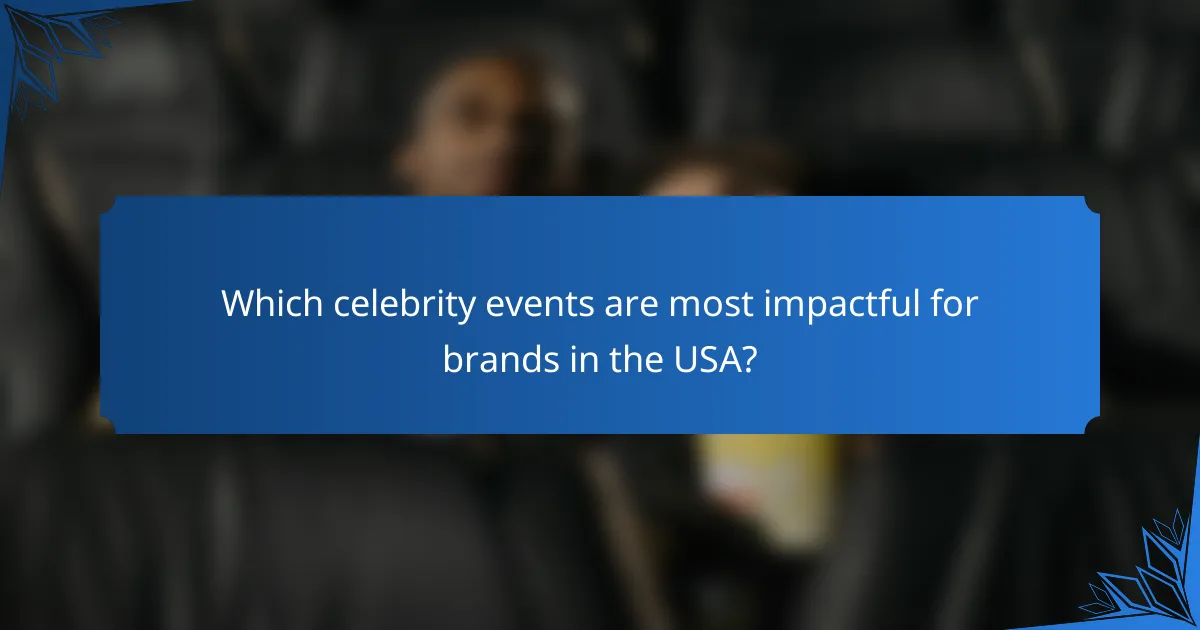 Which celebrity events are most impactful for brands in the USA?